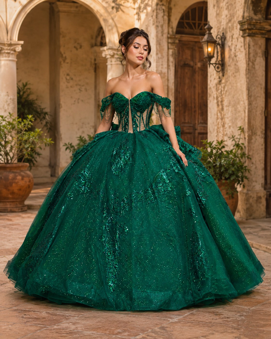 Vestido de Quinceañera Verde Esmeralda ID 600492-XV001