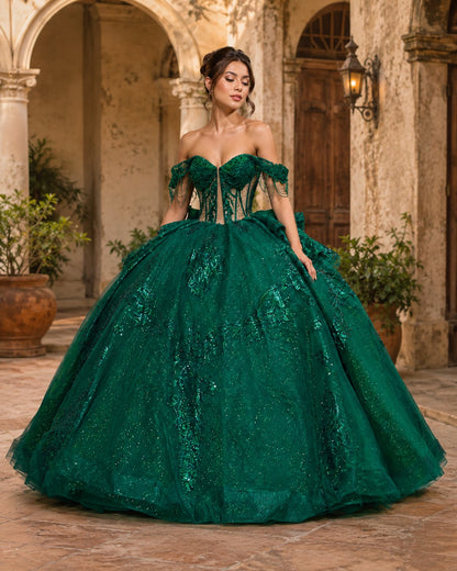 Vestido de Quinceañera Verde Esmeralda ID 600492-XV001