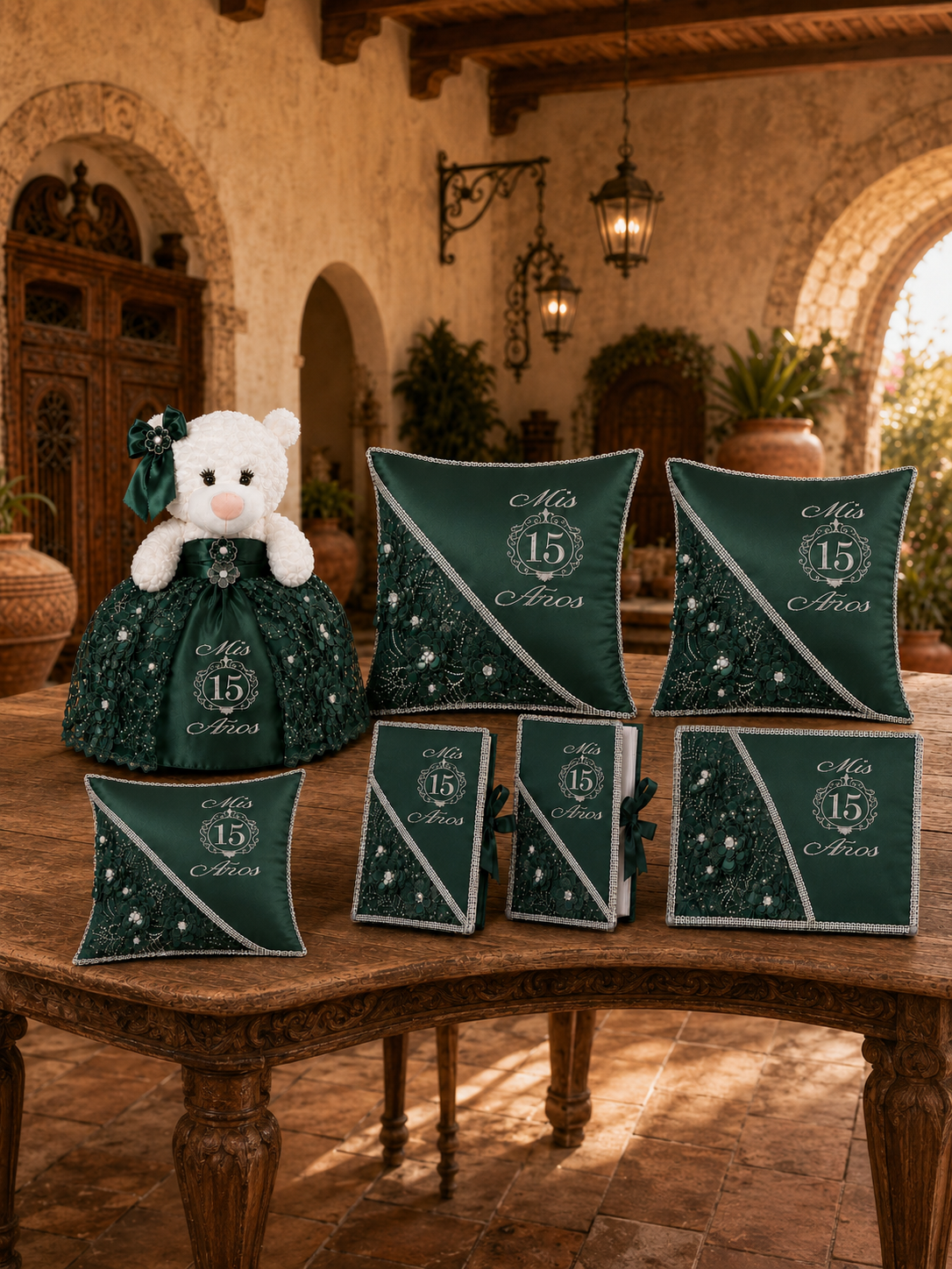 Set de Accesorios para XV Años Verde Esmeralda