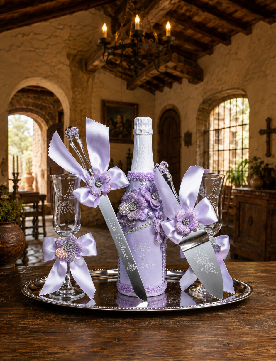 Set de Brindis para XV Años Lila