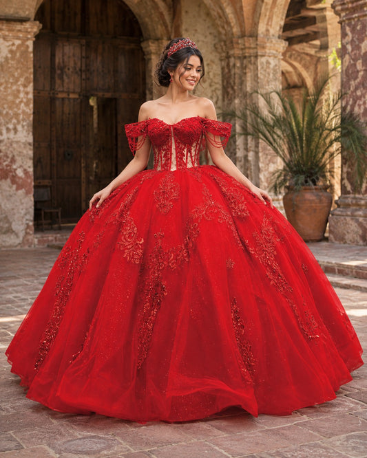 Vestido de Quinceañera Rojo con Bordado Brillante ID 600492-XV004
