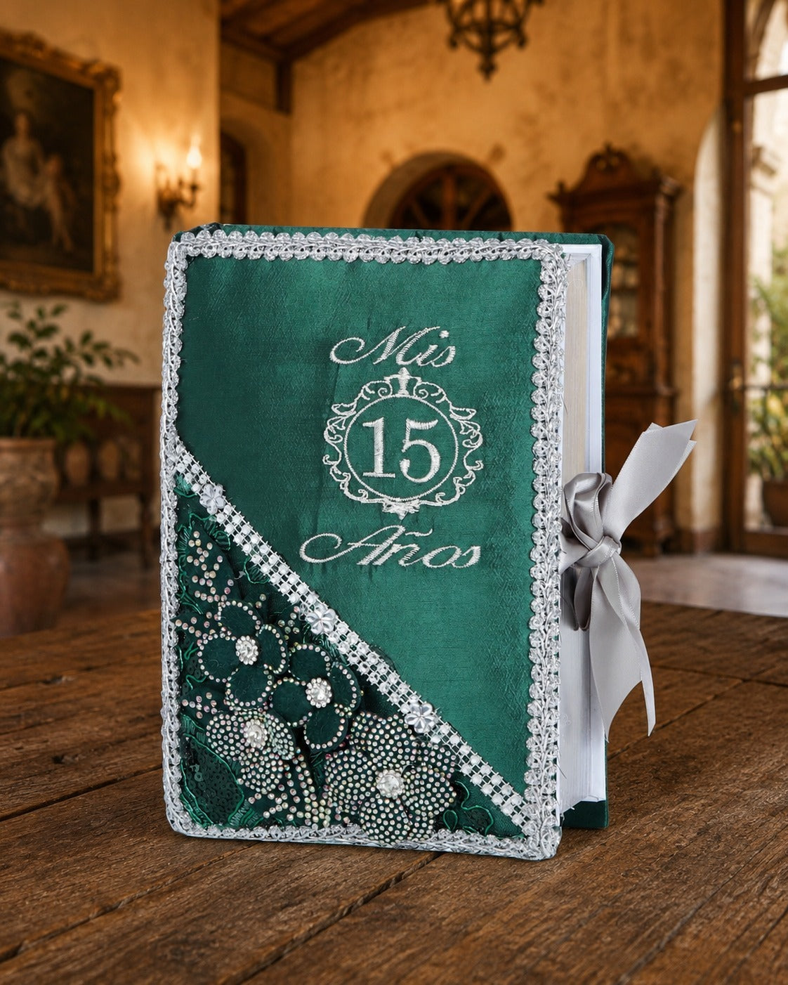 Libro de Firmas Mis 15 Años Verde Esmeralda