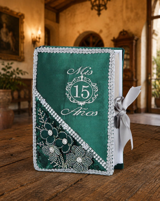 Libro de Firmas Mis 15 Años Verde Esmeralda