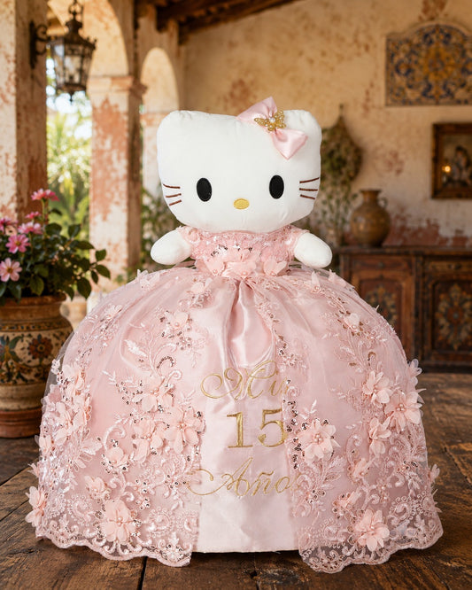 Oso de XV Años con Vestido Rosa